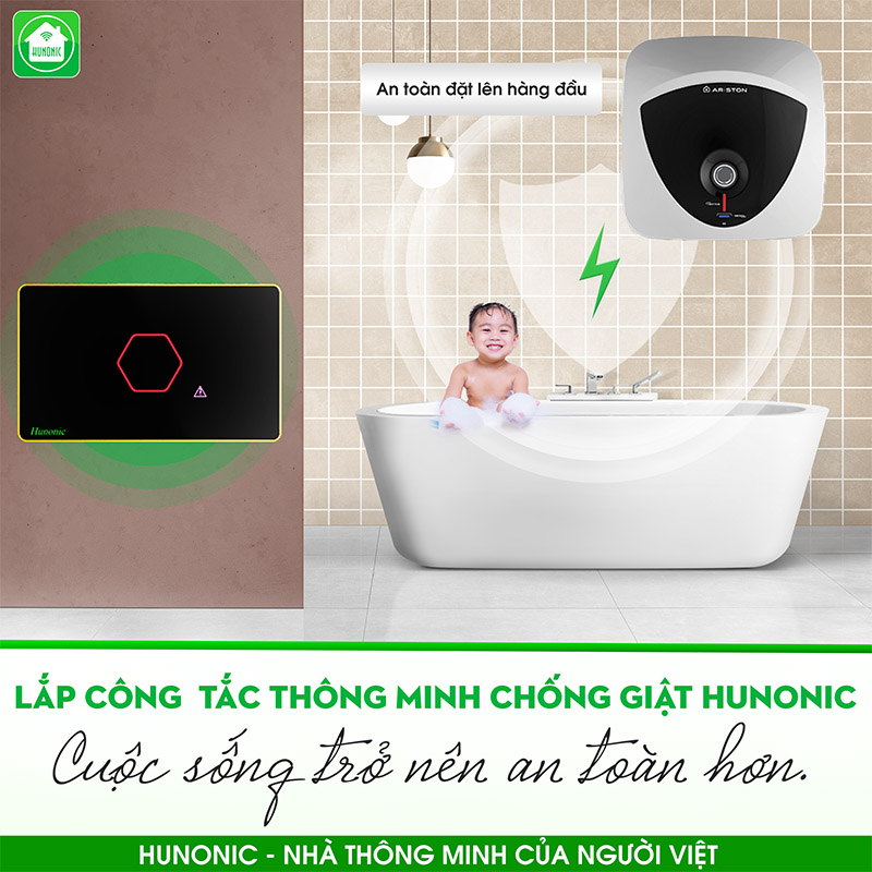 Công Tắc Chống Giật Wifi Hunonic Datic Màu Trắng